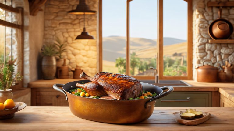 tasty lamb shoulder wallpaper cozy farmstead scene scaled