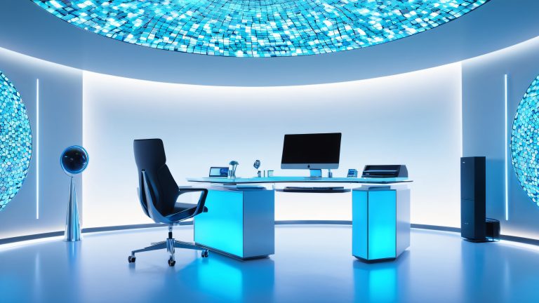 techno oasis in blue scaled