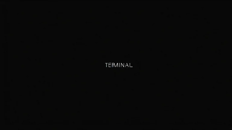 A minimalist depiction of a terminal with ambient lighting on a black background.