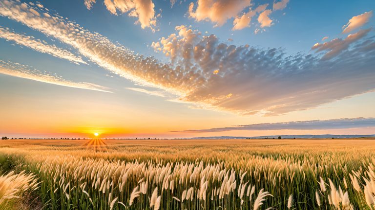 tranquil sunset prairie wallpaper 4k nature scene scaled