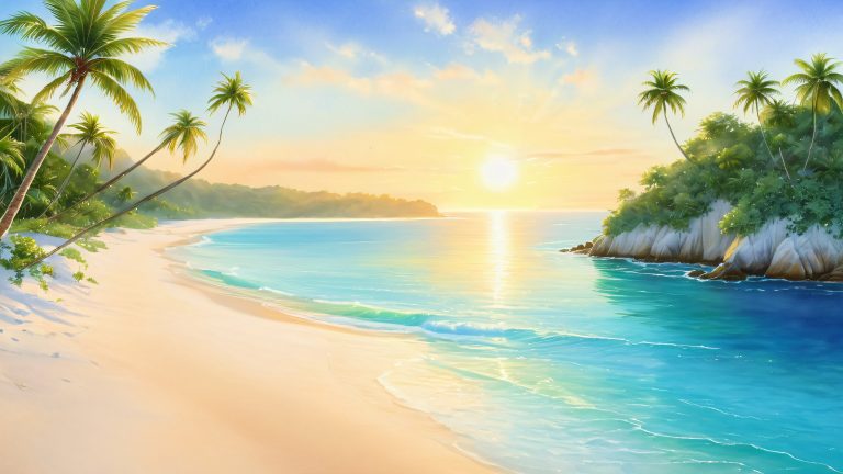 tropical oasis 4k wallpaper scaled