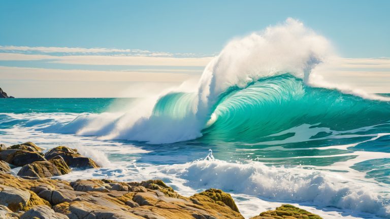 turquoise waves guernsey west coast 4k wallpaper scaled