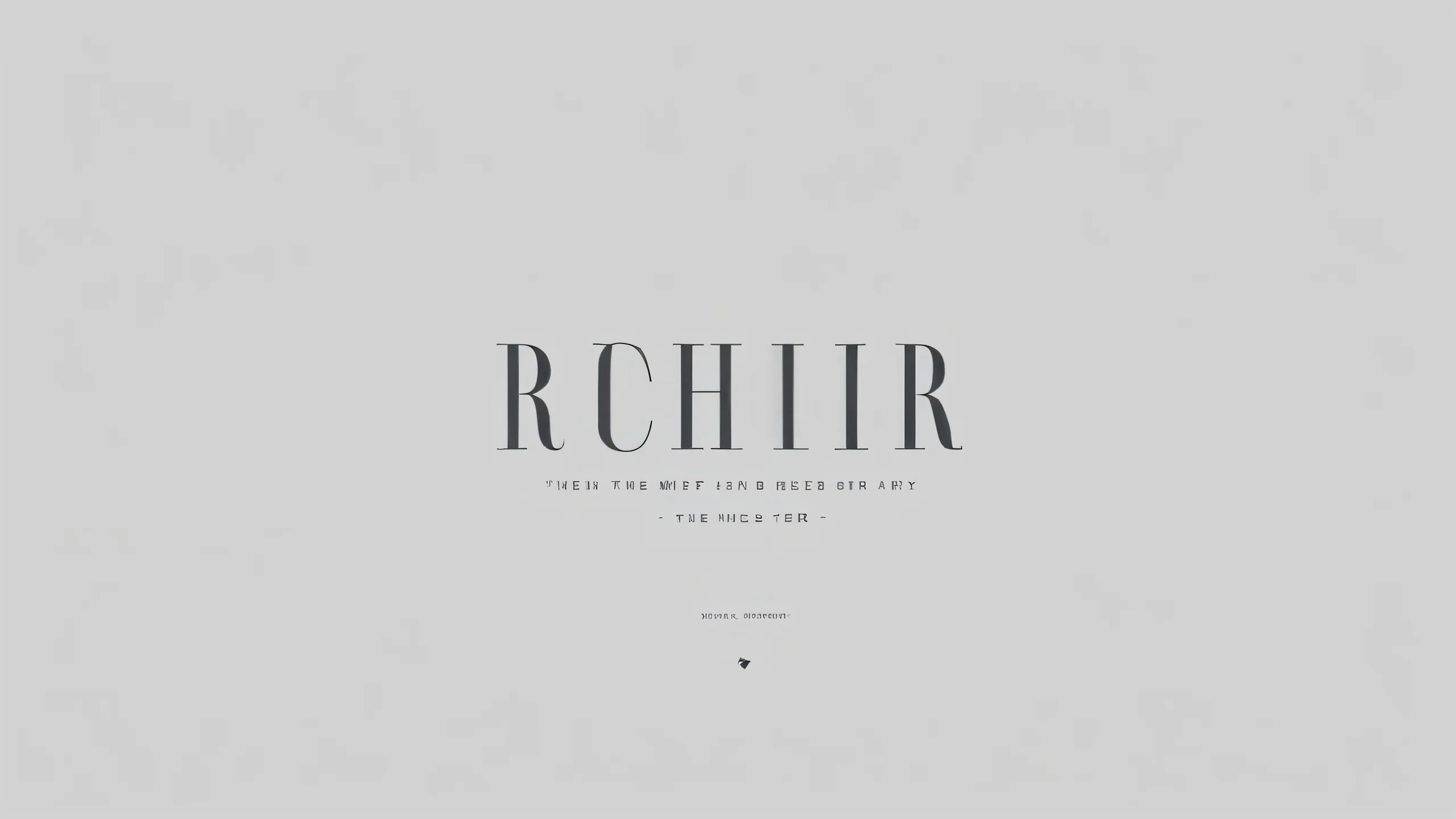 Typographic Oasis 4K UHD Wallpaper A minimalist typographic design on a gray background with intricate details.