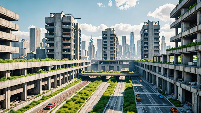 urban brutalist landscape scaled
