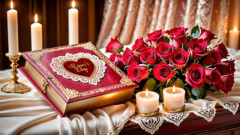 valentines day romance lace journal box roses 4k wallpaper scaled