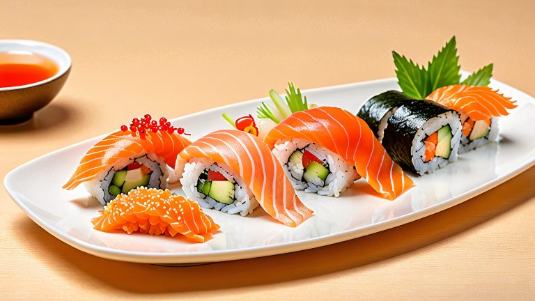 vector sushi platter 4k wallpaper scaled