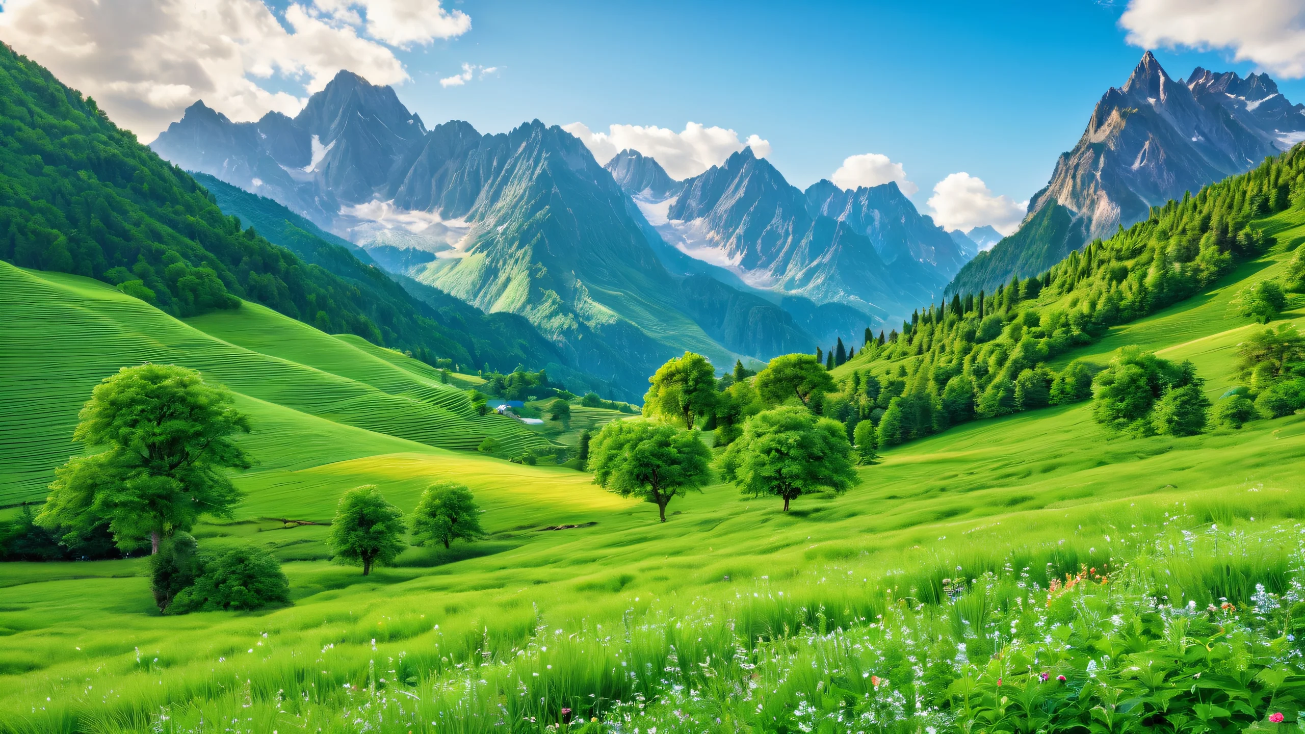 Aesthetic Verdant Forest Depths Background A serene landscape of lush greenery and natural beauty.