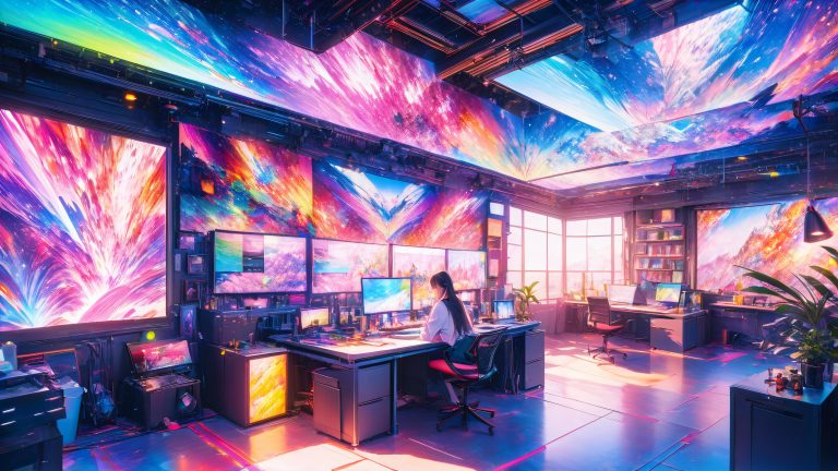 vibrant animation studio wallpaper colorful fabric simulations 4k scaled