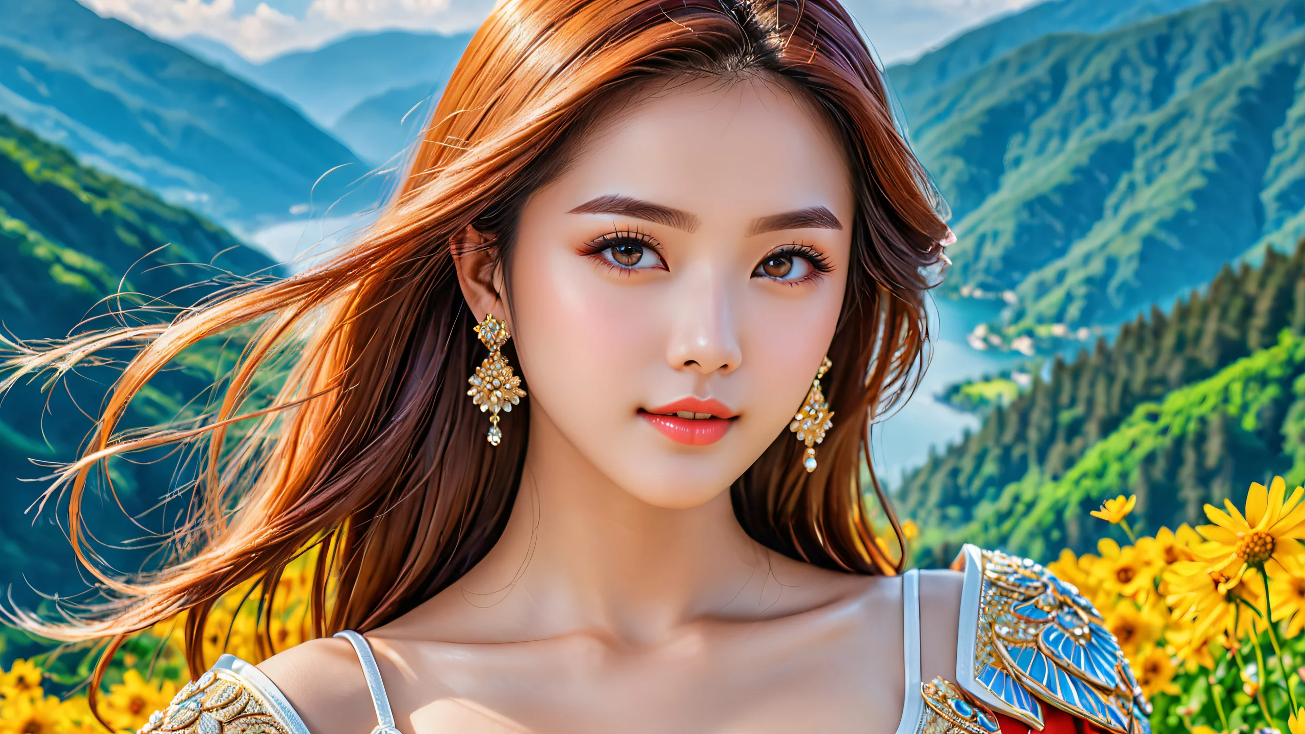 Aesthetic Vibrant Female Forms Background A stunning abstract artwork featuring vibrant colors and intricate details of female forms.