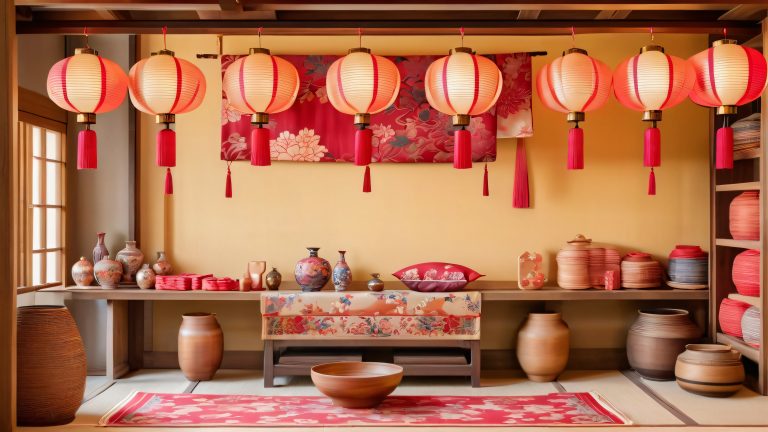 vibrant furoshiki cloth unfolding japanese wallpaper scaled