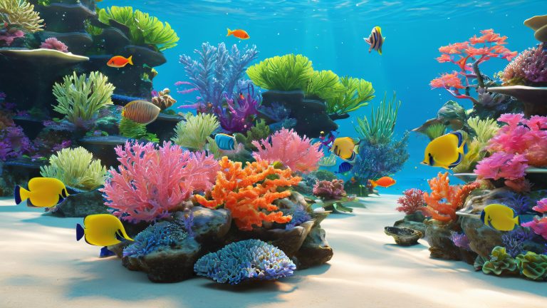 vibrant marine aquarium wallpaper 4k desktop scaled