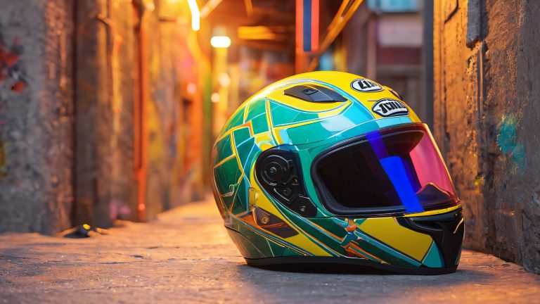 vibrant motorcycle helmet wallpaper kaleidoscope colors scaled