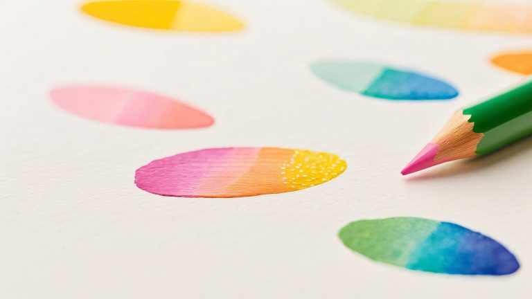 vibrant rainbow stamp markers soft white background wallpaper scaled
