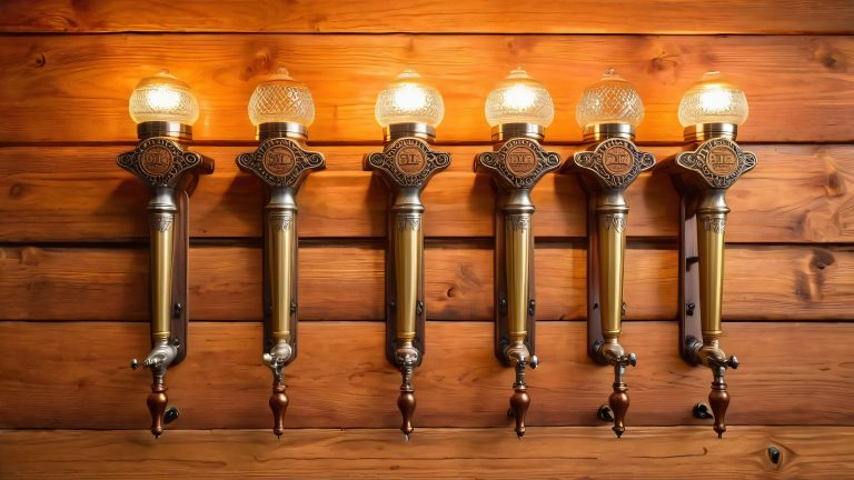 vintage beer tap handles 4k wallpaper scaled