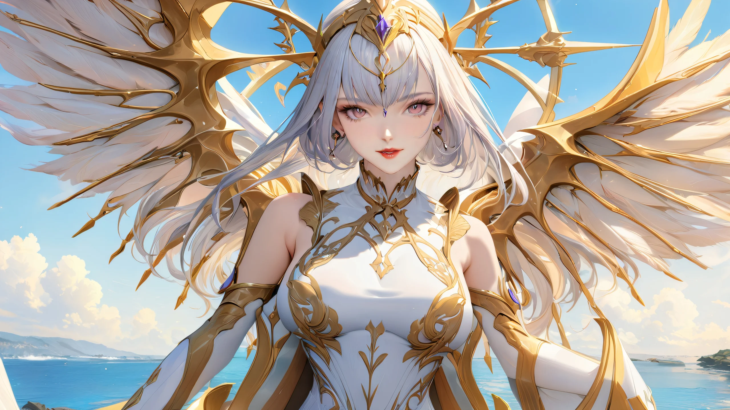 A futuristic cityscape with neon-lit skyscrapers and retrofuturistic architecture