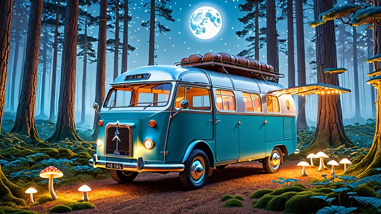 vintage futuristic citroen hy van steampunk wallpaper 4k scaled