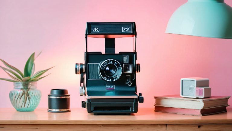 vintage instant film camera 4k wallpaper scaled