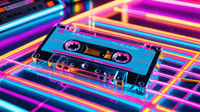 vintage mixtape cassette tape retro futuristic 4k wallpaper scaled