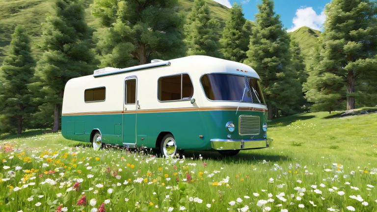 vintage motorhome wallpaper lush green meadow 4k scaled