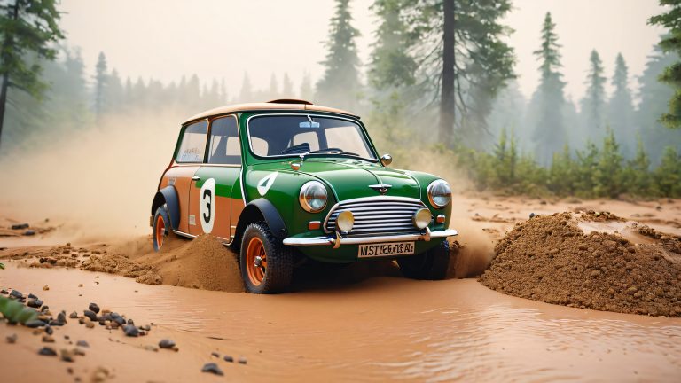vintage rally mini cooper off road adventure 4k wallpaper scaled