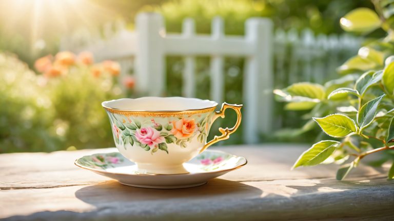 vintage rose patterned teacup wallpaper 4k desktop background scaled