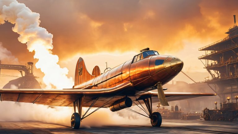 vintage steampunk aircraft wallpaper scaled