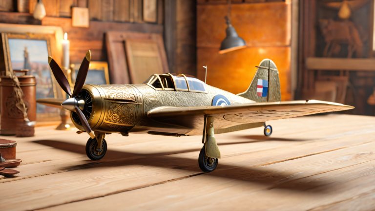 vintage steampunk fighter plane wallpaper scaled
