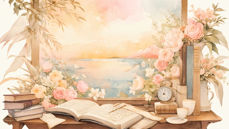 vintage typewriter wallpaper whimsical floral poetry scaled