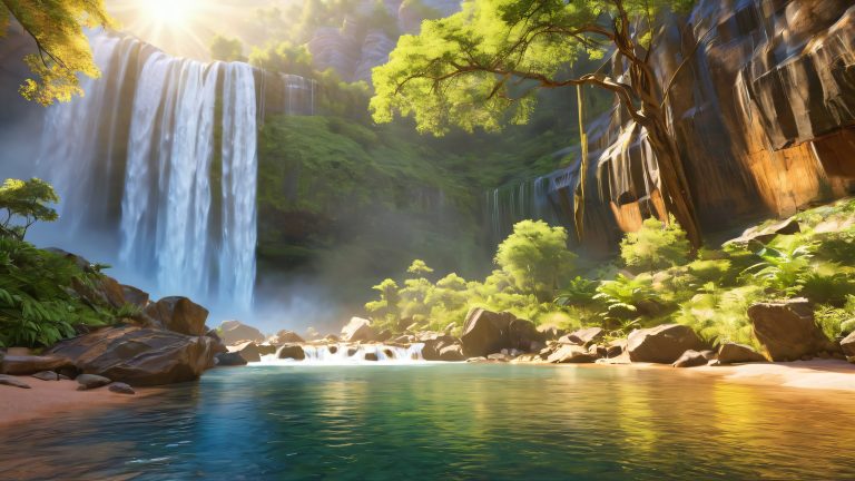 waterfalls golden veil scaled