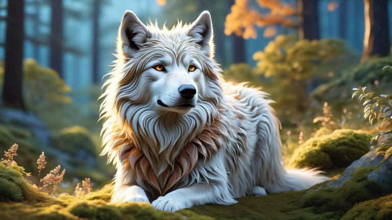 werewolf moonlit moss forest wallpaper scaled