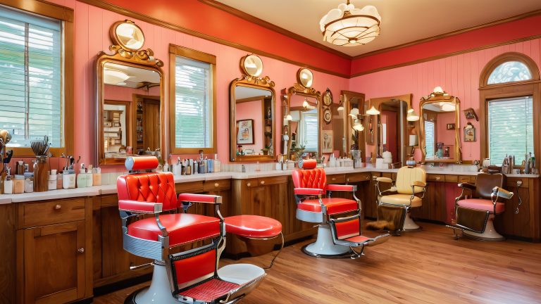 whimsical barber shop wallpaper 4k scaled
