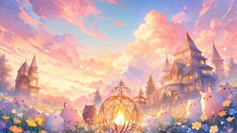 whimsical campfire gathering 4k wallpaper scaled