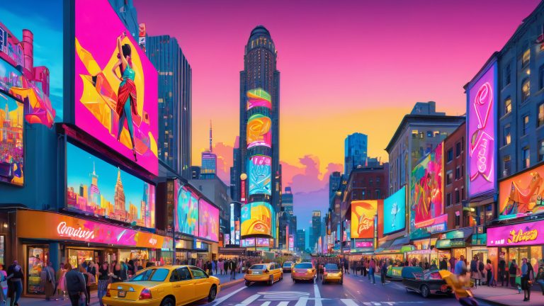 whimsical city street art 4k wallpaper scaled