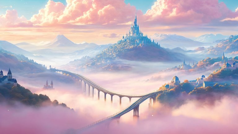 whimsical cloud cityscape scaled