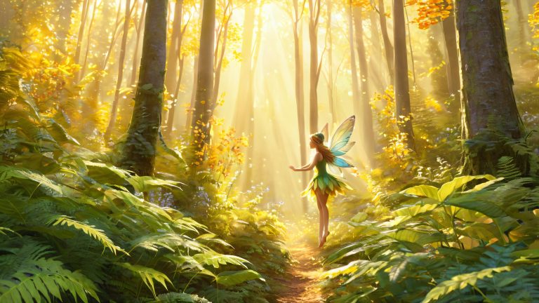 whimsical fairy forest glow scaled