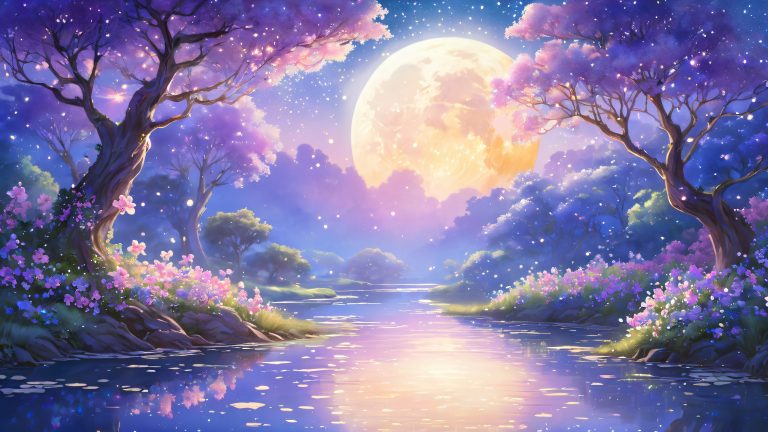 whimsical fantasy realm wallpaper enchanted garden of iridescent blooms scaled
