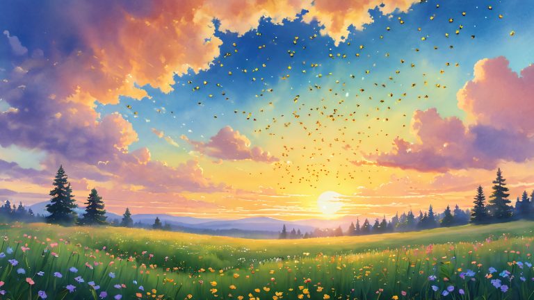 whimsical firefly gathering 4k desktop wallpaper scaled