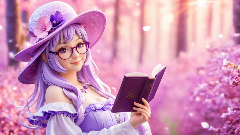 whimsical forest wallpaper patchouli nepgear cosplay 4k scaled