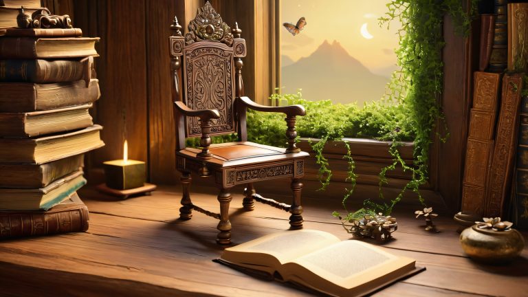 whimsical goblin library wallpaper 4k scaled