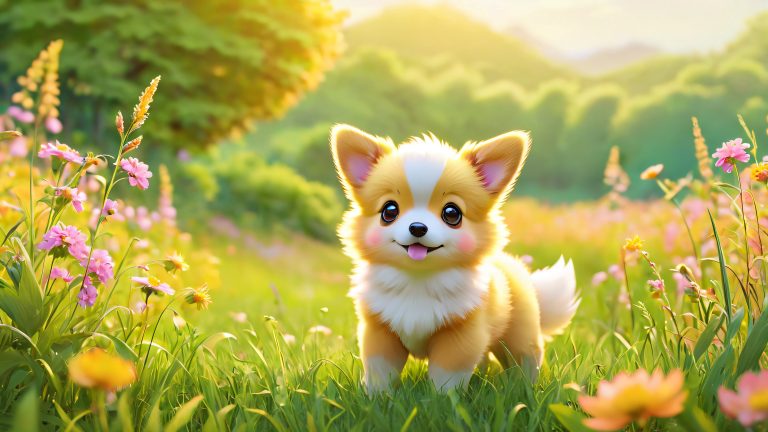 whimsical honeypup morning 4k wallpaper scaled