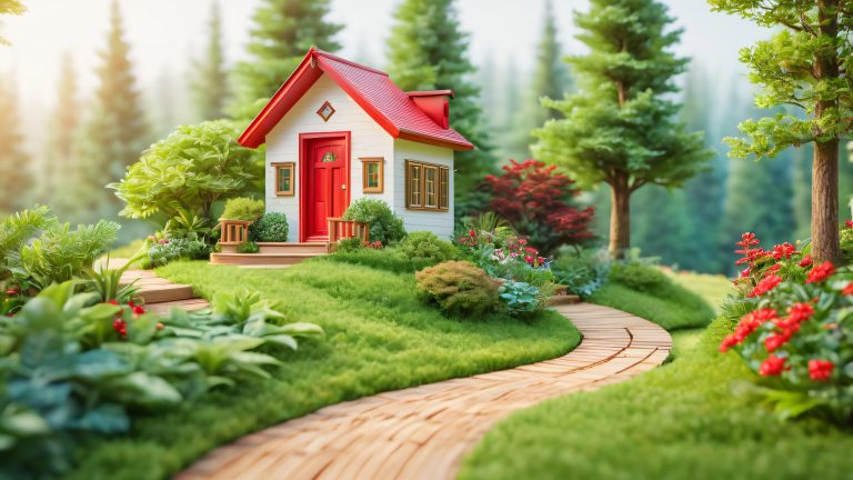 whimsical miniature house wallpaper 4k scaled