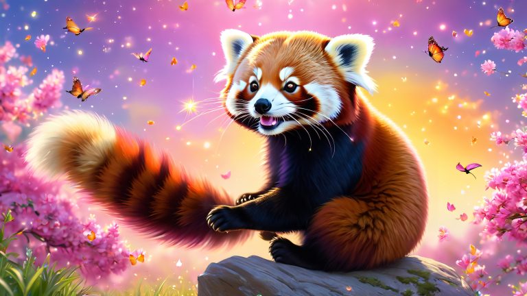 whimsical red panda wonderland scaled