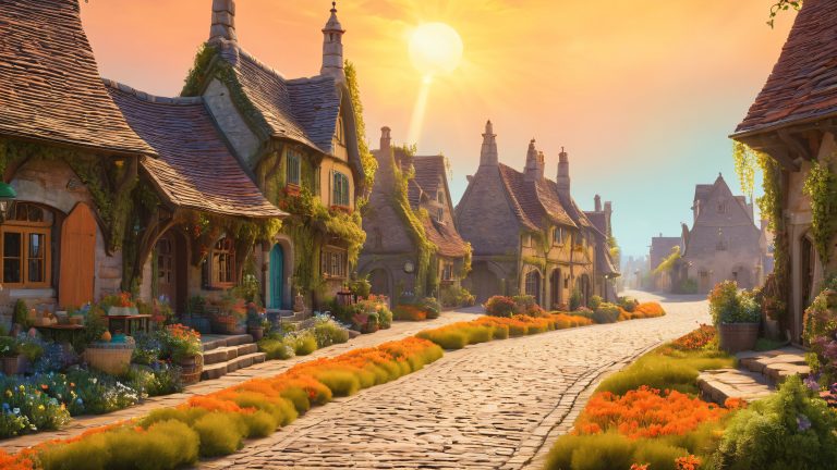 whimsical wizarding village 4k wallpaper scaled