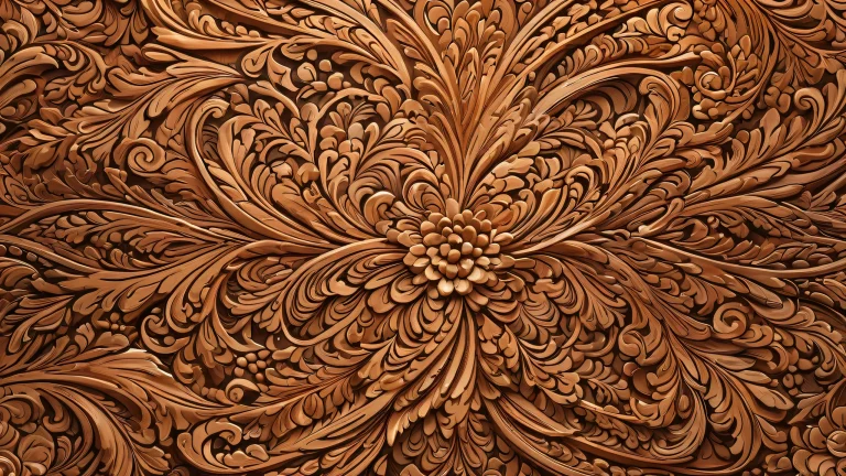 A serene fantasy landscape with intricate linework and earthy tones