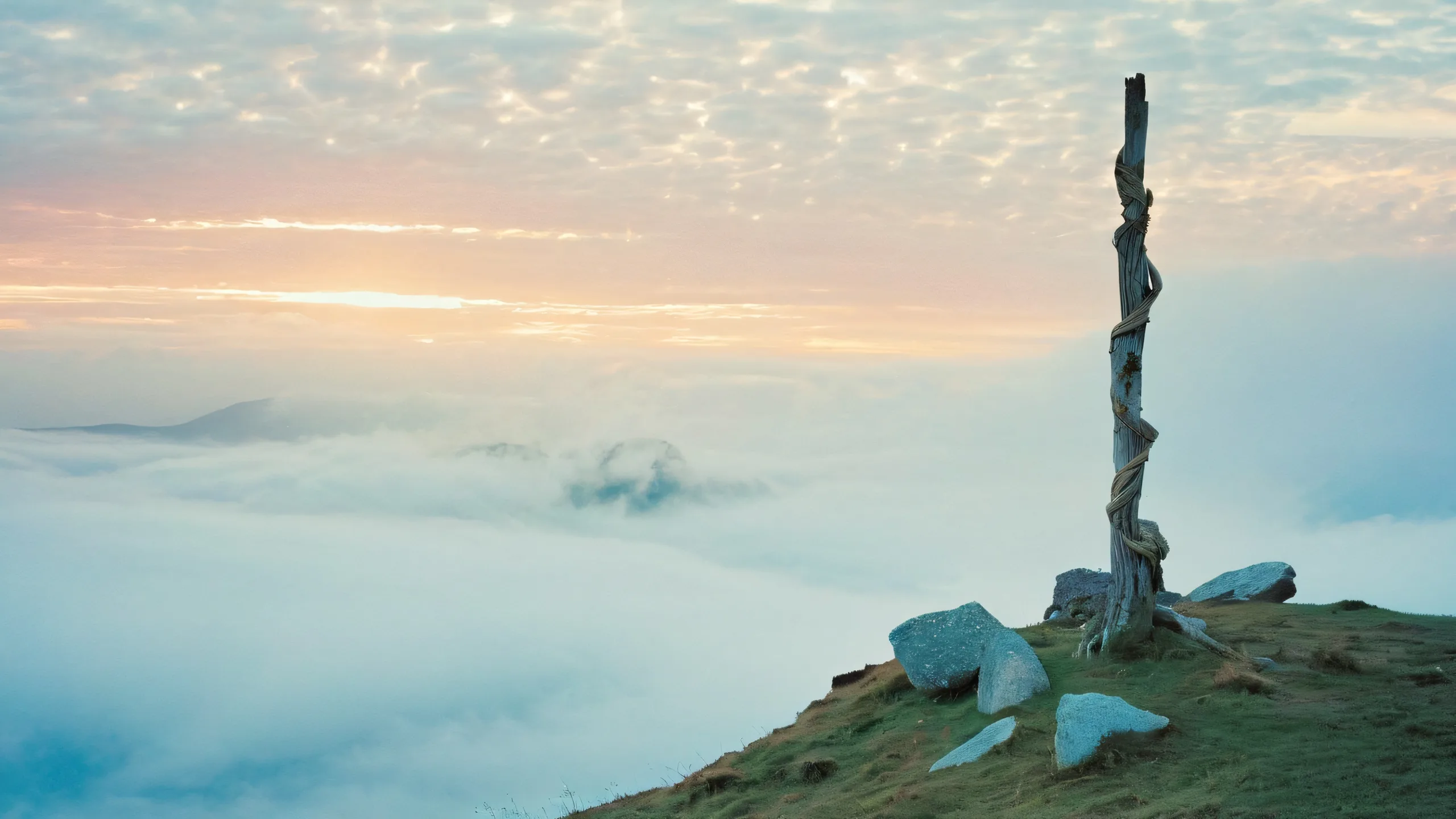 Epic Whispers of Ancient Wisdom 4K Desktop Wallpaper A majestic figure surrounded by an aura of knowledge and mystery on a desktop or PC.