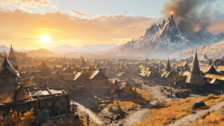 whiterun ruins post apocalyptic 4k wallpaper scaled