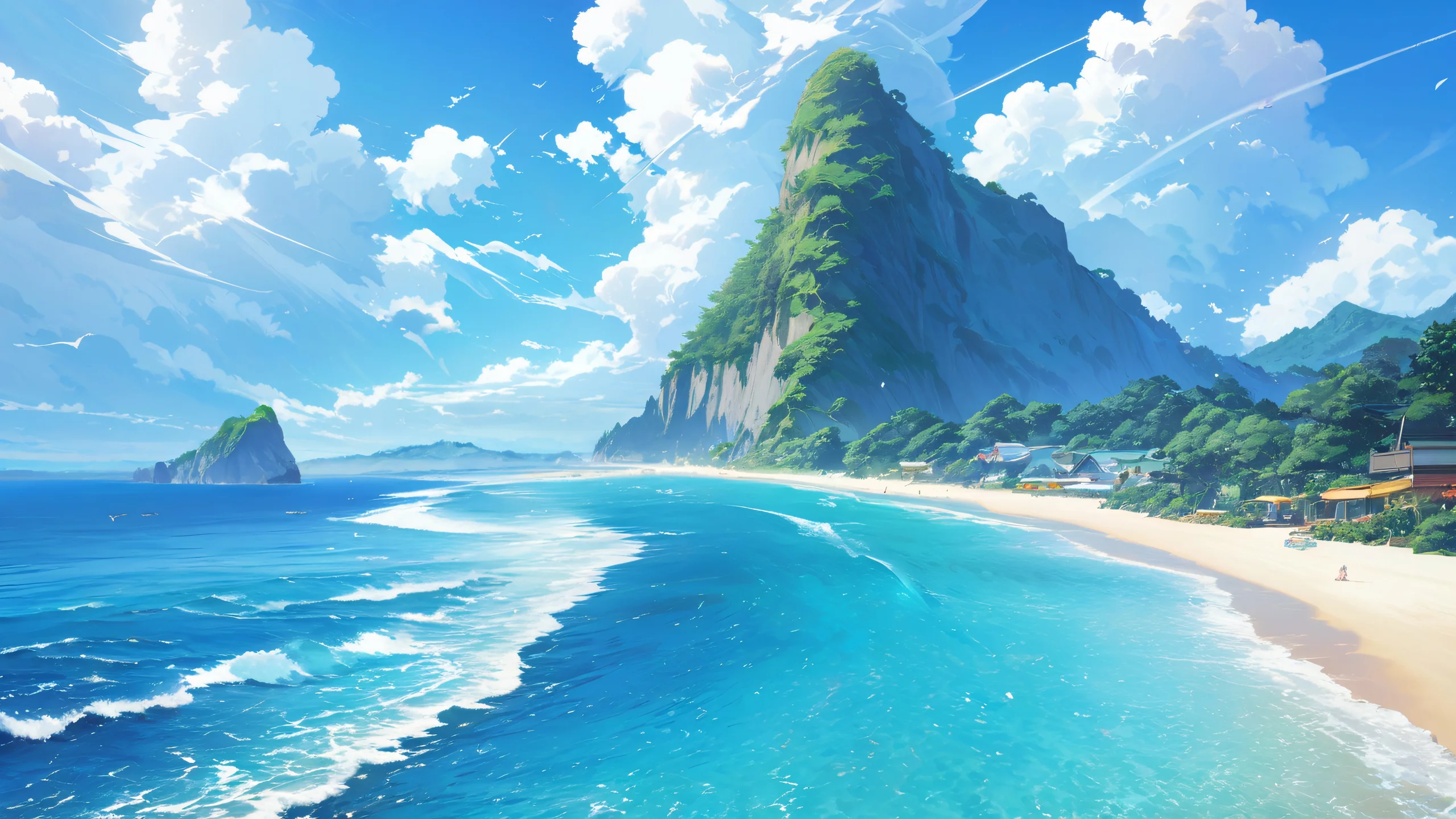 Stunning Wuthering Surf Paradise 4K Wallpaper Breathtaking surf scene with wuthering waves and pink-blue hues