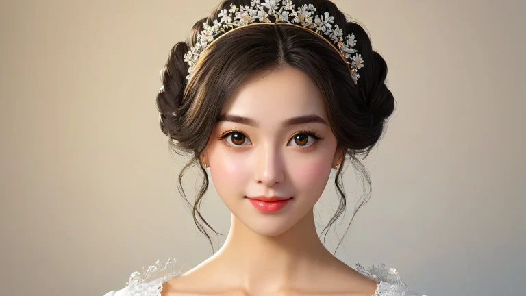 Beautiful AI girlfriend on a clean desktop for PC and laptop