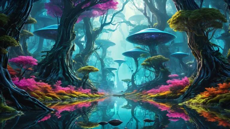 Breathtaking Alien Forest desktop wallpaper for PC and Desktop users, featuring pristine clarity and intricate details.