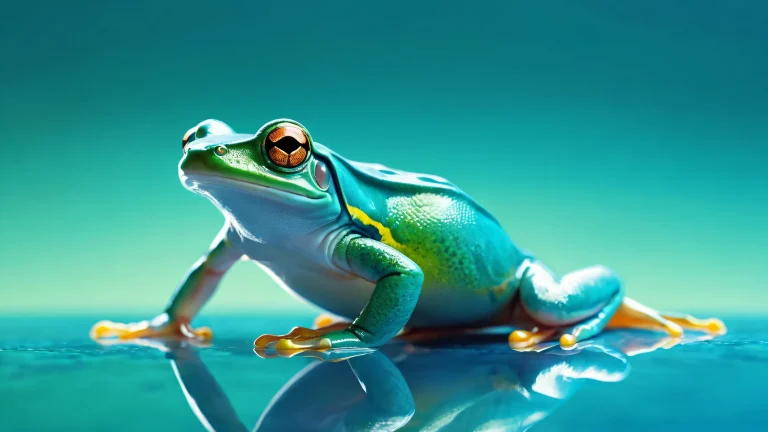 A mesmerizing desktop wallpaper of Amphibian set against a vast, pure void, perfectly suited for your Desktop/PC.